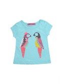 Blouse with parrots, mint NDZ8099 - Online store - Boutique